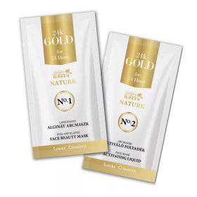   Golden GREEN Nature 24K Gold Lehúzható Alginát Arcmaszk Aktiváló Oldattal 1 db