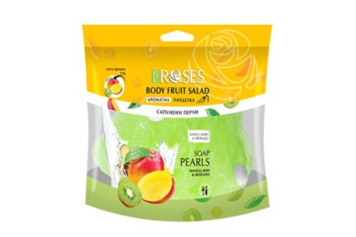 Nature of Agiva Roses Fruit Salad 2:1 Tusoló Szivacs Szappangolyókkal Mangó, Kiwi és Avokádó illattal